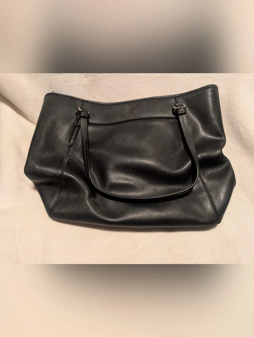 Genuine COACH Classic Black Leather Tote Bag